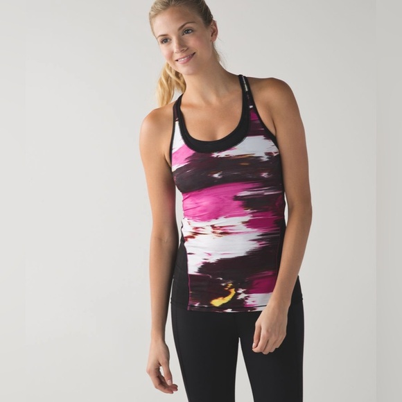 lululemon athletica Tops - Lululemon Cool Racerback Shine On Pigment Wind Berry Rumble Multi Size 4